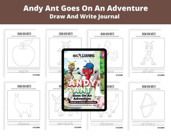 Andy Ant Goes On An Adventure: Letter Aa Draw And Write Journal