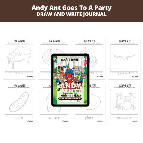 Andy Ant Goes To A Party: Letter Pp Draw And Write Journal
