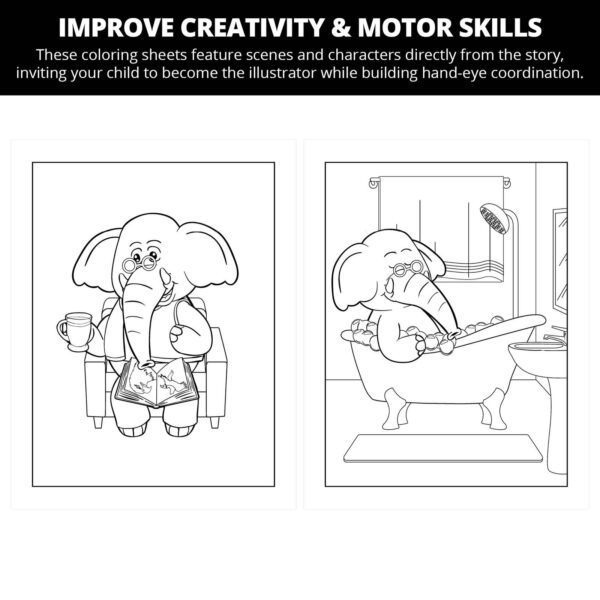Eddie The Elephant Does Excellent Things: Letter Ee Coloring Pages - Image 3