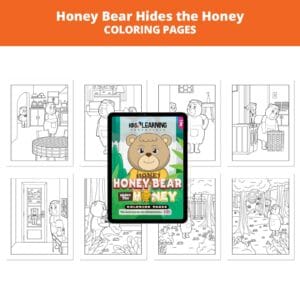 Honey Bear Hides the Honey: Letter Hh Coloring Pages