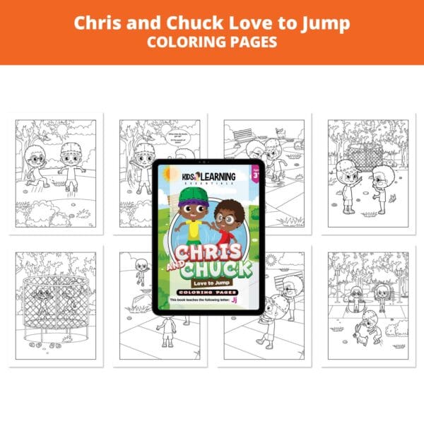 Chris and Chuck Love to Jump: Letter Jj Coloring Pages
