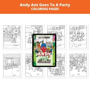 Andy Ant Goes To A Party: Letter Pp Coloring Pages