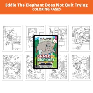 Eddie The Elephant Does Not Quit Trying: Letter Qq Coloring Pages