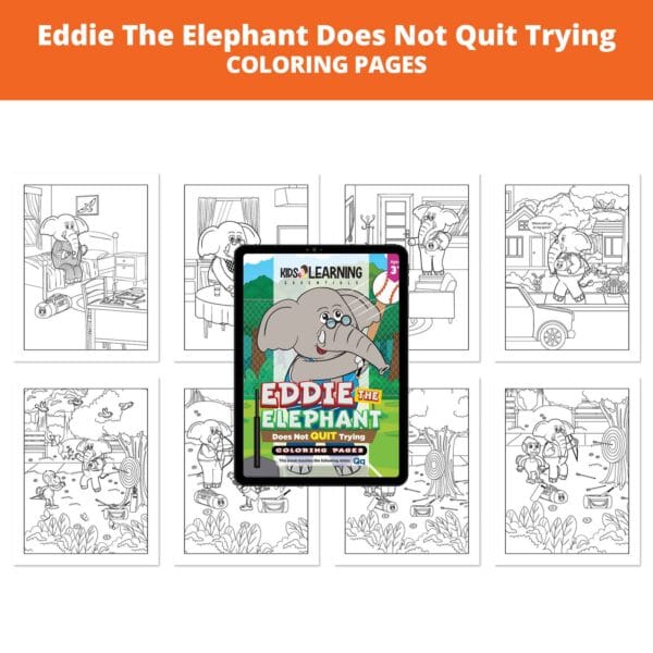 Eddie The Elephant Does Not Quit Trying: Letter Qq Coloring Pages