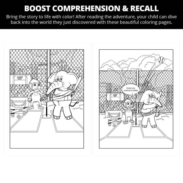 Eddie The Elephant Does Not Quit Trying: Letter Qq Coloring Pages - Image 2