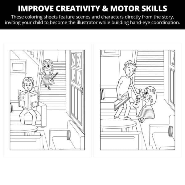 Flora Plays The Ukulele: Letter Uu Coloring Pages - Image 3