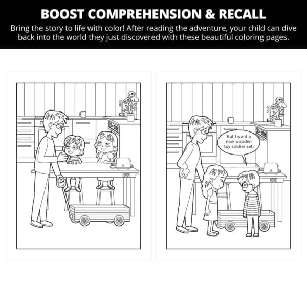 Danny Gets An Old Wagon: Letter Ww Coloring Pages - Image 2