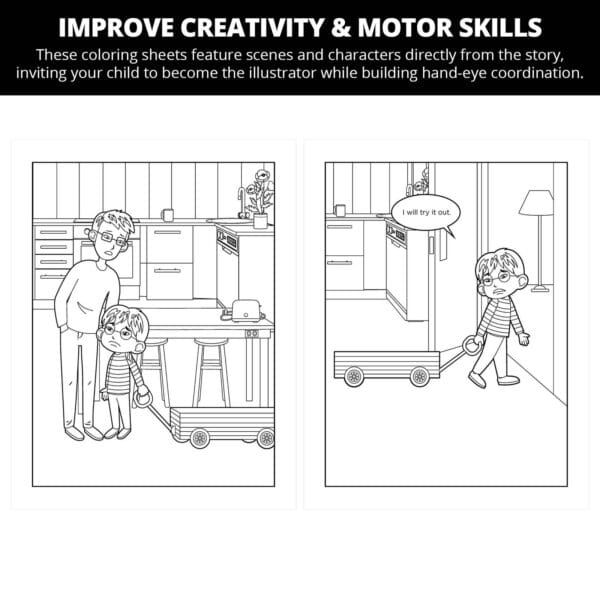 Danny Gets An Old Wagon: Letter Ww Coloring Pages - Image 3