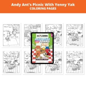 Andy Ant’s Picnic With Yenny Yak: Letter Yy Coloring Pages