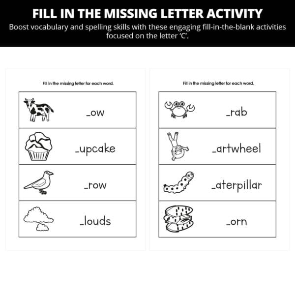Chris and Chuck Are Competing Cousins: Letter Cc Worksheets - Image 3