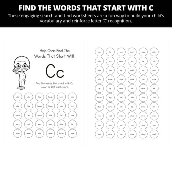 Chris and Chuck Are Competing Cousins: Letter Cc Worksheets - Image 4