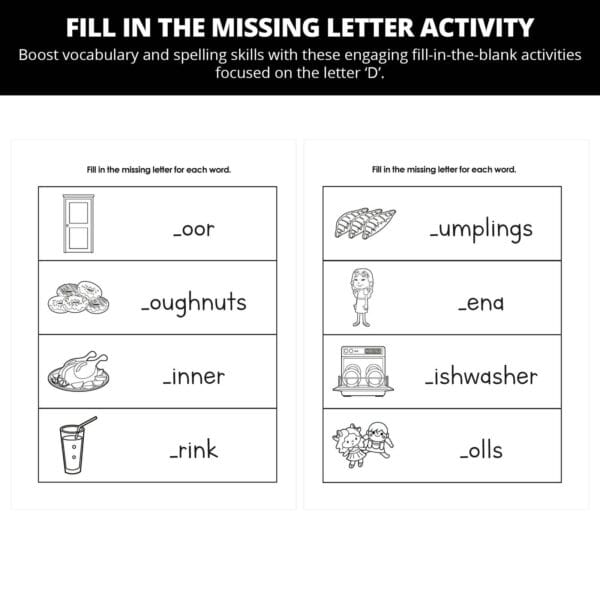Danny Discovers the Missing Doughnuts: Letter Dd Worksheets - Image 3
