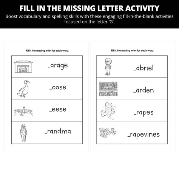 Gabriel's Not So Good Guest: Letter Gg Worksheets - Image 3