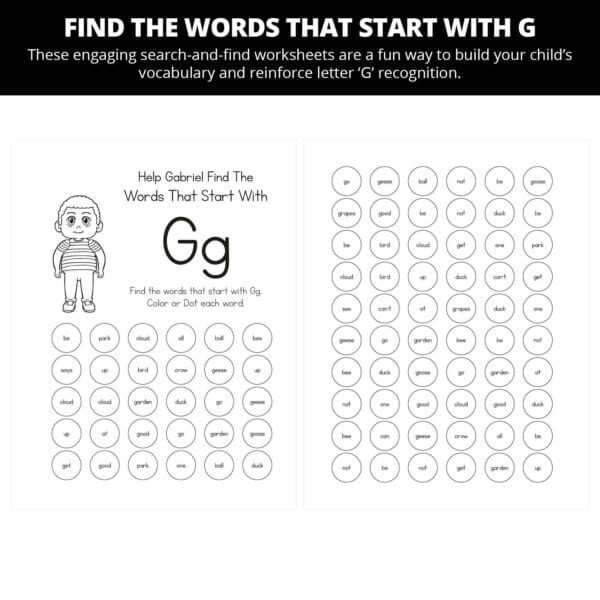 Gabriel's Not So Good Guest: Letter Gg Worksheets - Image 4