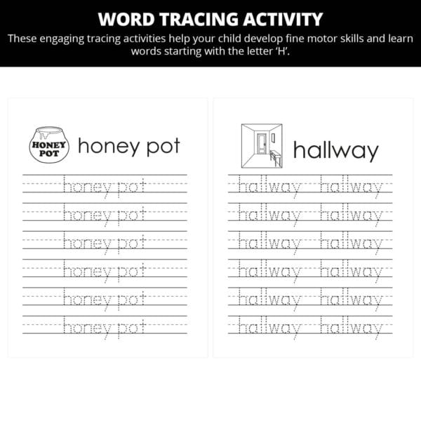 Honey Bear Hides the Honey: Letter Hh Worksheets - Image 2
