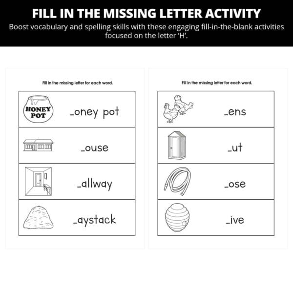 Honey Bear Hides the Honey: Letter Hh Worksheets - Image 3