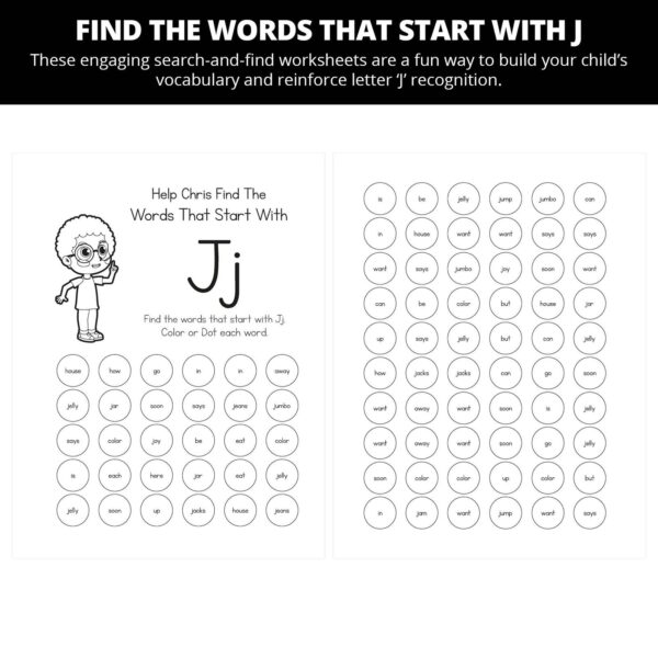 Chris and Chuck Love to Jump: Letter Jj Worksheets - Image 4