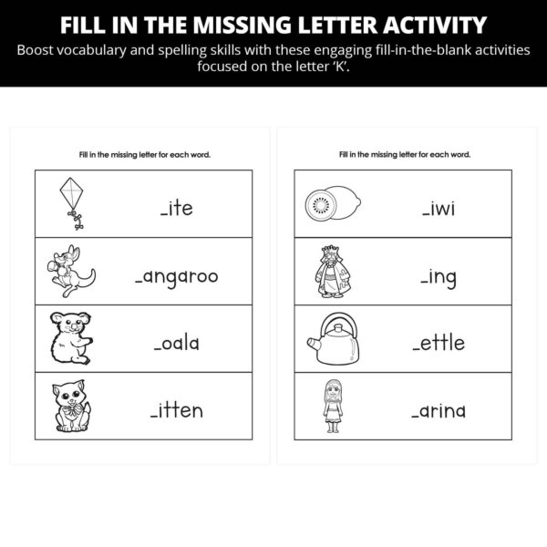 Kala's First Day Of Kindergarten: Letter Kk Worksheets - Image 3