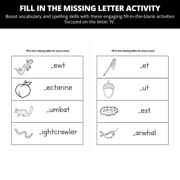 Nyvia's Nature Walk Discoveries: Letter Nn Worksheets - Image 3