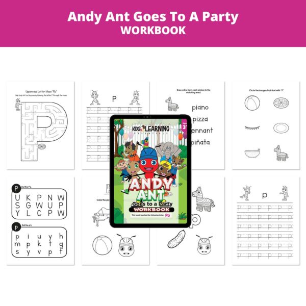 Andy Ant Goes To A Party: Letter Pp Worksheets