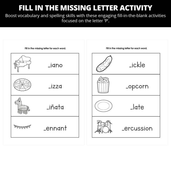 Andy Ant Goes To A Party: Letter Pp Worksheets - Image 3