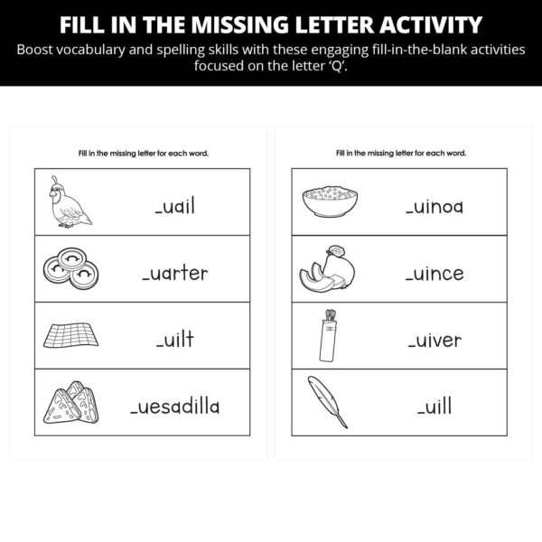Eddie The Elephant Does Not Quit Trying: Letter Qq Worksheets - Image 3