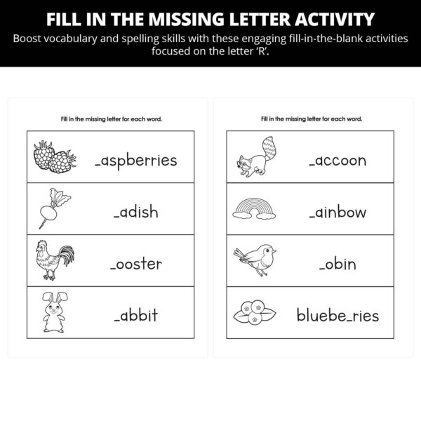 Ree's Animal Recovery Clinic: Letter Rr Worksheets - Image 3