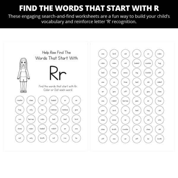 Ree's Animal Recovery Clinic: Letter Rr Worksheets - Image 4