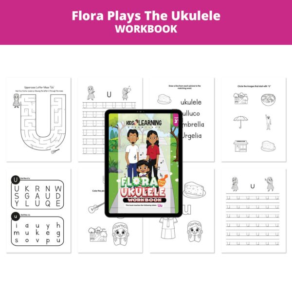 Flora Plays The Ukulele: Letter Uu Worksheets