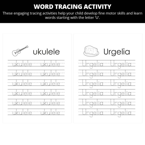 Flora Plays The Ukulele: Letter Uu Worksheets - Image 2