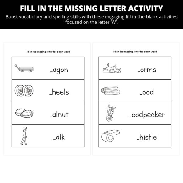 Danny Gets An Old Wagon: Letter Ww Worksheets - Image 3