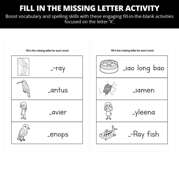 Danny's Imaginary X-ray Vision: Letter Xx Worksheets - Image 3