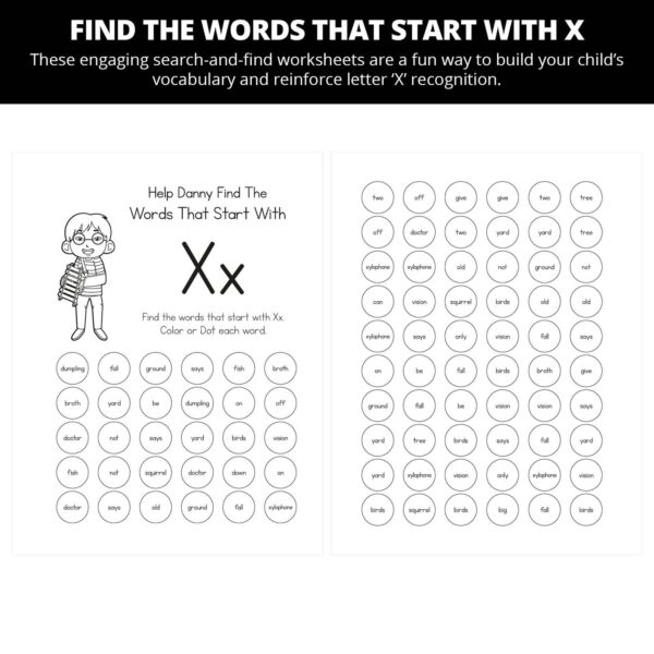 Danny's Imaginary X-ray Vision: Letter Xx Worksheets - Image 4