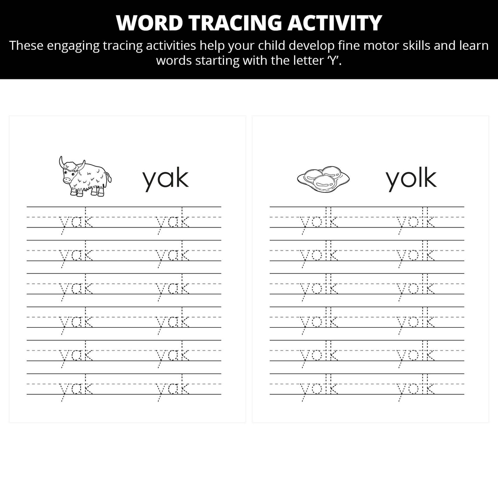 Andy Ant's Picnic With Yenny Yak: Letter Yy Worksheets - Image 3