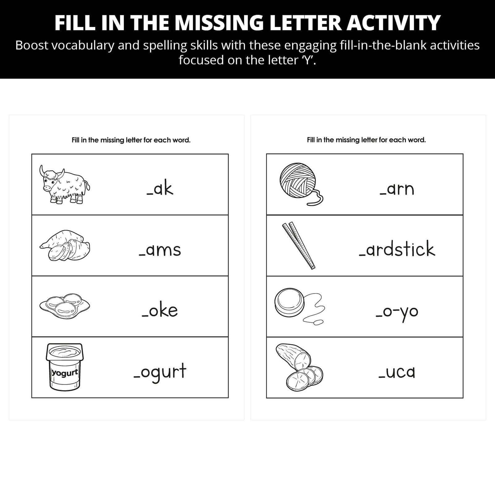 Andy Ant's Picnic With Yenny Yak: Letter Yy Worksheets - Image 4